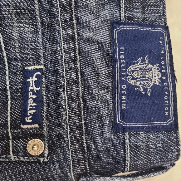 Fidelity Bella Donna vintage women's blue mid rise boot cut casual jeans, Sz 28 - Picture 8 of 10